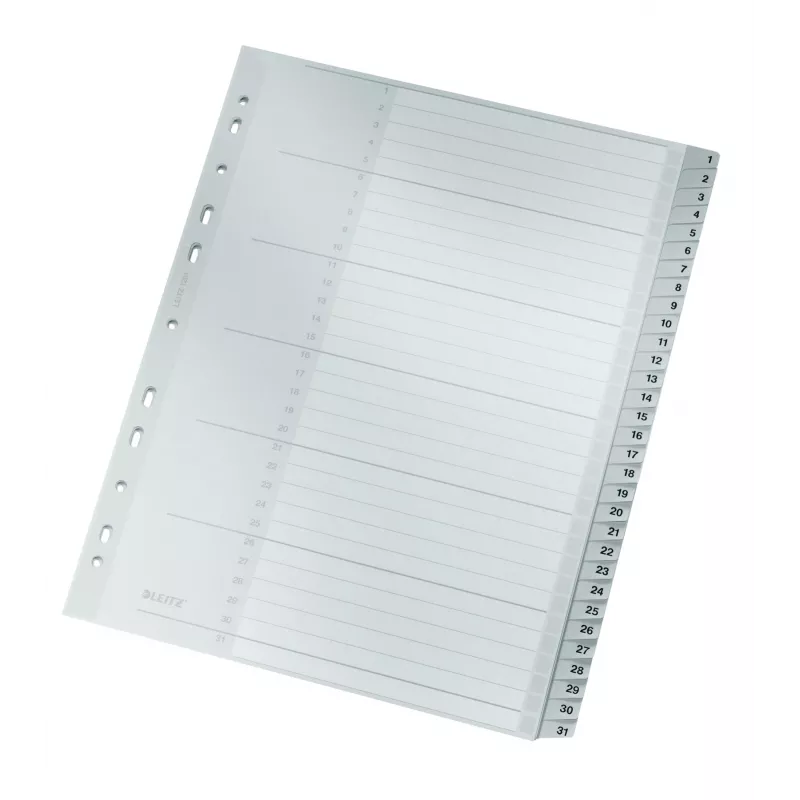 Leitz 12810000 indice numerico con linguette cartone grigio