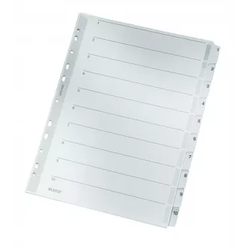 Leitz 43240000 Indice a linguette Indice a linguette numerico cartoncino, plastica grigio