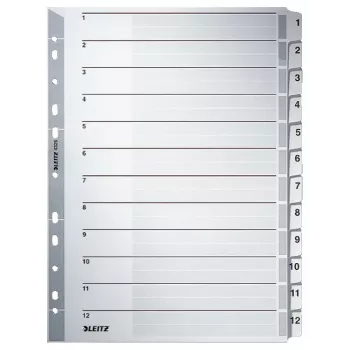 Leitz 43250000 Indice a linguette Indice a linguette numerico cartoncino grigio