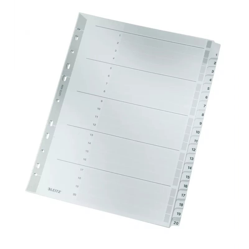 Leitz 43260000 Indice a linguette Indice a linguette numerico cartoncino grigio