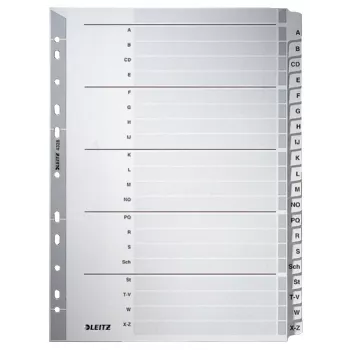 Leitz 43280000 Indice a linguette Indice a linguette alfabetico cartoncino grigio