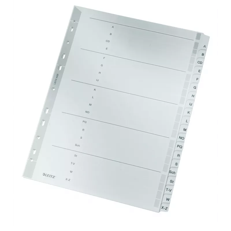 Leitz 43280000 Indice a linguette Indice a linguette alfabetico cartoncino grigio