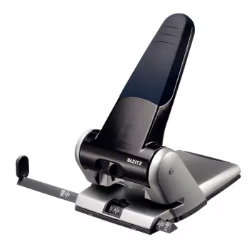 Leitz Perforatore Heavy Duty, 65 fogli, nero, grigio, 8 cm, 5,5 mm, A4, 130 mm