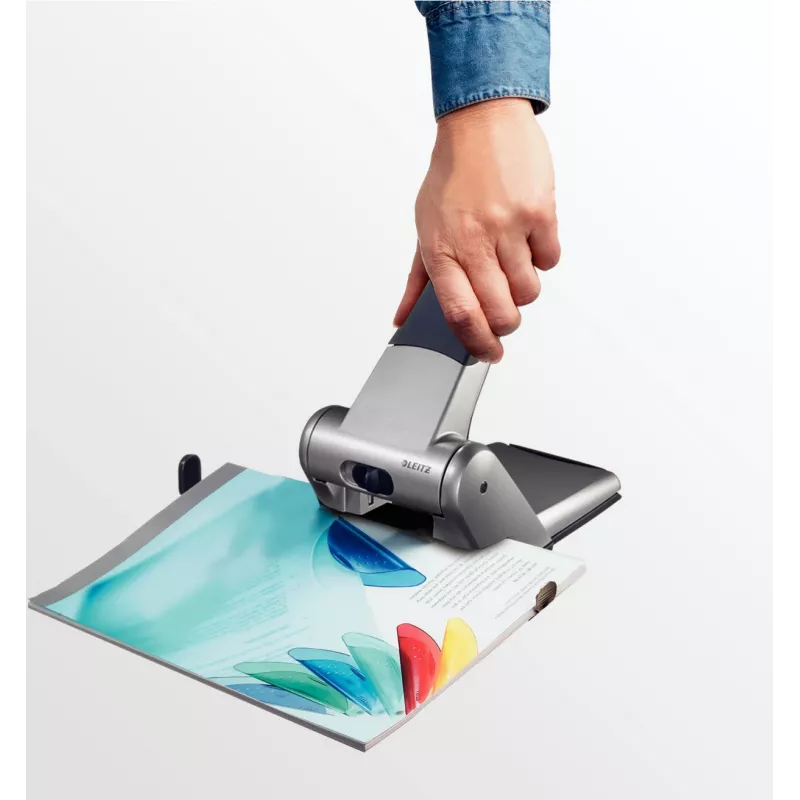 Leitz Perforatore Heavy Duty, 65 fogli, nero, grigio, 8 cm, 5,5 mm, A4, 130 mm