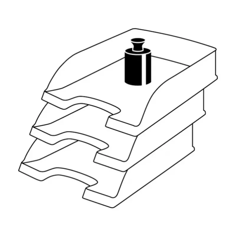 Leitz Plus Vassoio portadocumenti, standard, polistirene, nero, 255 mm, 357 mm, 70 mm, 280 g