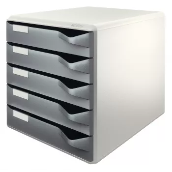 Leitz Post Set, 5 cassetti, plastica, grigio, 1 pezzo, 3,65 kg, 285 x 355 x 290 mm
