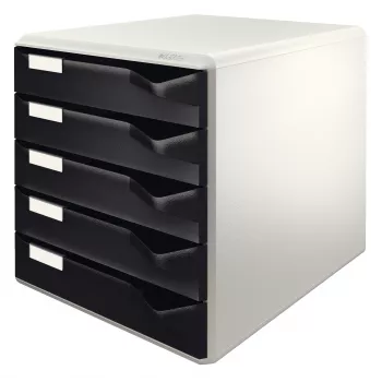 Leitz set posta, 5 cassetti, plastica, nero, grigio, 3,65 kg, 285 x 355 x 290 mm