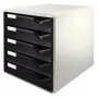 Leitz set posta, 5 cassetti, plastica, nero, grigio, 3,65 kg, 285 x 355 x 290 mm