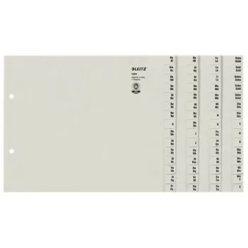 Leitz 13040085 linguette registro alfabetico linguette in carta grigio
