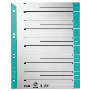 Leitz 16520030 indice a linguette indice a linguette numerico cartone blu, grigio