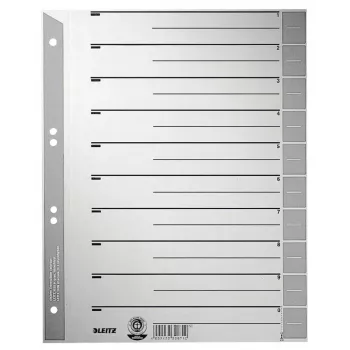 Leitz 16520085 indice a linguette indice a linguette numerico cartone grigio