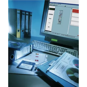 Leitz Etichette per dorso, stampabili da PC, per LAF 180°, 50 mm, 175 pz., grigio, raccoglitore, 25 fogli, cartoncino, 130 g/m², 3,1 cm