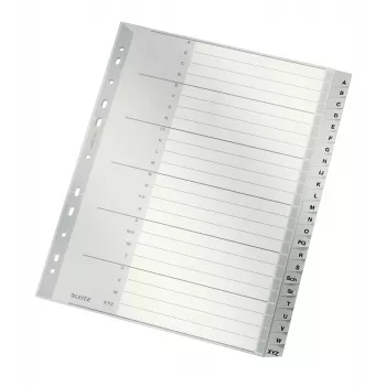 Leitz 12610085 Indice a linguette numerico in polipropilene (PP) grigio