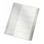 Leitz 12610085 Indice a linguette numerico in polipropilene (PP) grigio