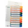 LEITZ indice in plastica, numeri, A4 extra largo, 1-10, stampabile PC, trasparente con linguette colorate, PP, 10 pezzi (1293-00-00)