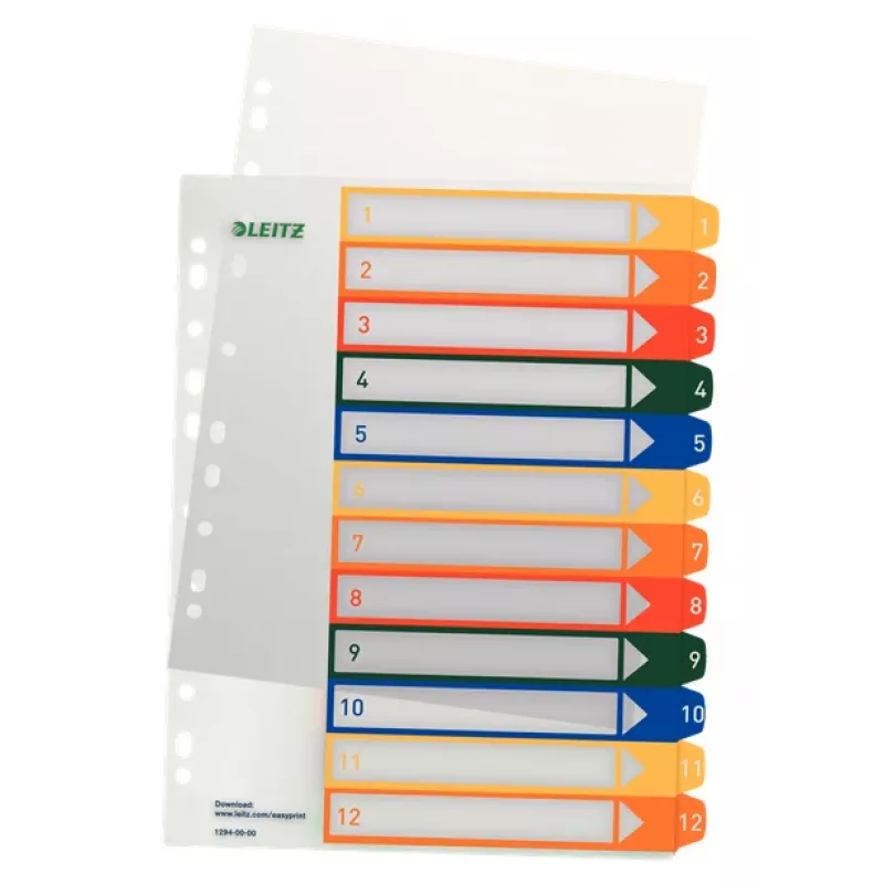 Esselte 12940000 indice numerico polipropilene (PP) colorato