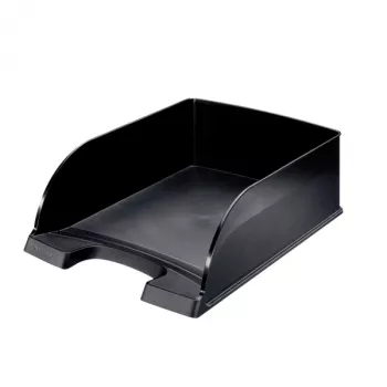 Leitz Vassoio portadocumenti Plus Jumbo, plastica, nero, A4, busta, lettera, nota, carta, 242 x 330 x 95 mm, 255 x 357 x 103 mm