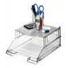 Leitz Vassoio portadocumenti Erhöhung Plus Universal, plastica, grigio, trasparente, 254 mm, 265 mm, 70 mm, 200 g