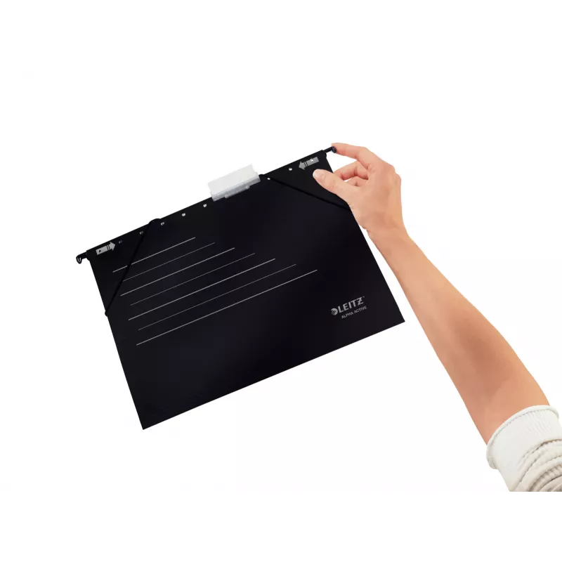 Leitz Cartella per archivio sospeso Alpha Active FSC®, A4, nero, cartone, 348 mm, 260 mm, 90 g