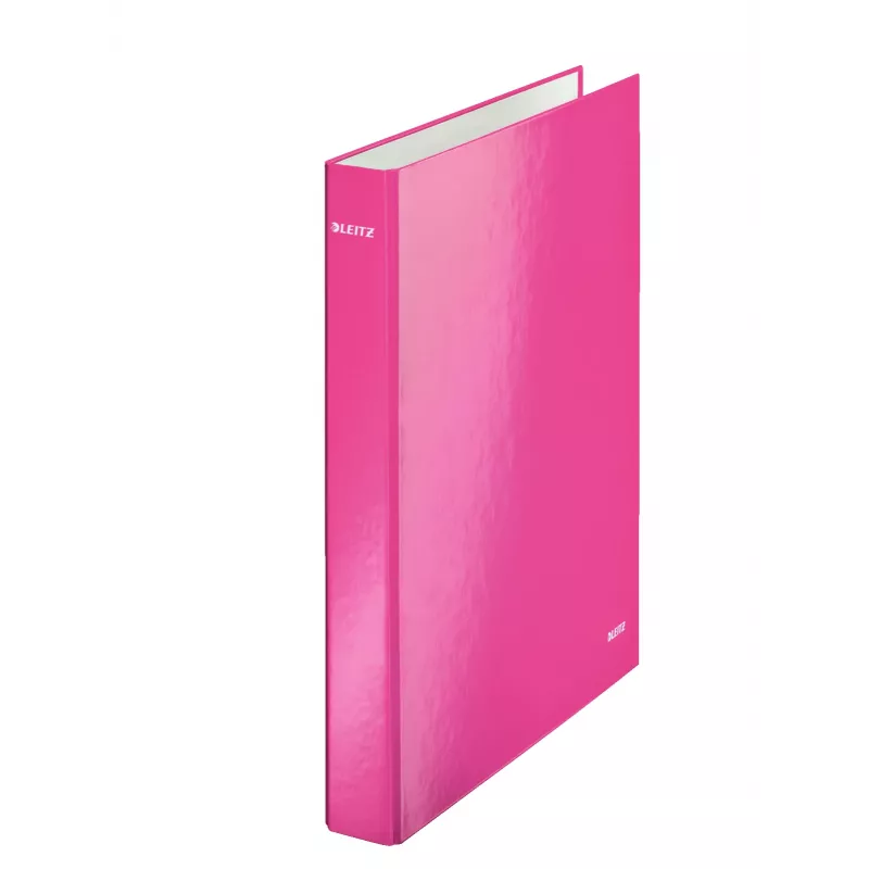 Leitz Ringbinder WOW laminiert A4+ 2DR/25mm, A4, cartone, rosa, bianco, 250 fogli, 80 g/m²