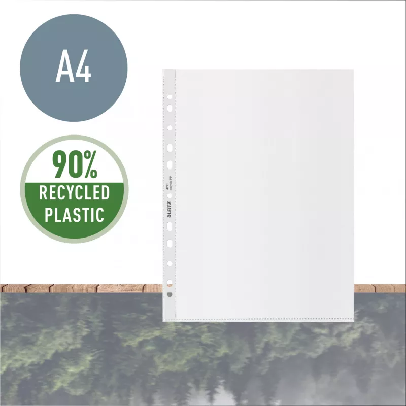 Leitz Recycle A4 Pocket, 210 x 297 mm (A4), trasparente, polipropilene (PP), verticale, 0,1 mm, 230 mm