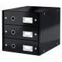 Leitz Click & Store WOW cassettiera (3 cassetti), nero, cartone, 286 mm, 358 mm, 282 mm, 2,21 kg