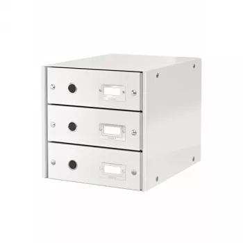 Leitz Click & Store WOW cassettiera (3 cassetti), bianco, cartone, 286 mm, 282 mm, 330 x 251 x 59 mm, 2,21 kg