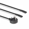 Lindy 2,5 m cavo prolunga con spina UK tipo G a 2x IEC C7 splitter, nero