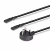 Lindy 2,5 m cavo prolunga con spina UK tipo G a 2x IEC C7 splitter, nero