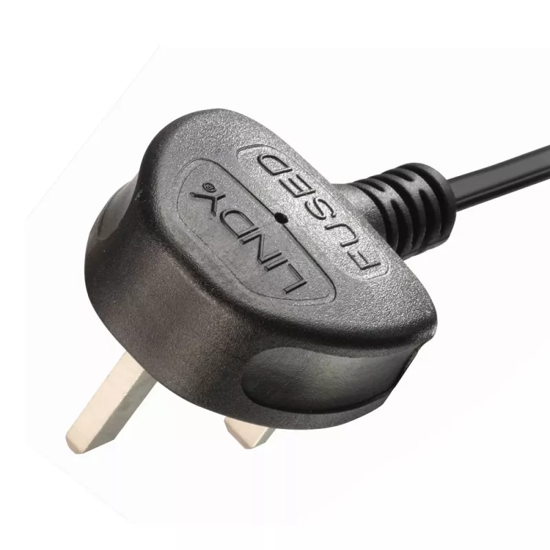 Lindy 2,5 m cavo prolunga con spina UK tipo G a 2x IEC C7 splitter, nero