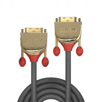 Lindy 3 m cavo DVI-D Dual Link, Gold Line, 3 m, DVI-D, DVI-D, connettore maschio, connettore maschio, grigio