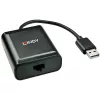 Lindy 60 m extender USB 2.0 Cat.6 4 porte, USB 2.0, RJ-45, USB 2.0, nero, metallo, 52 mm, 60 mm