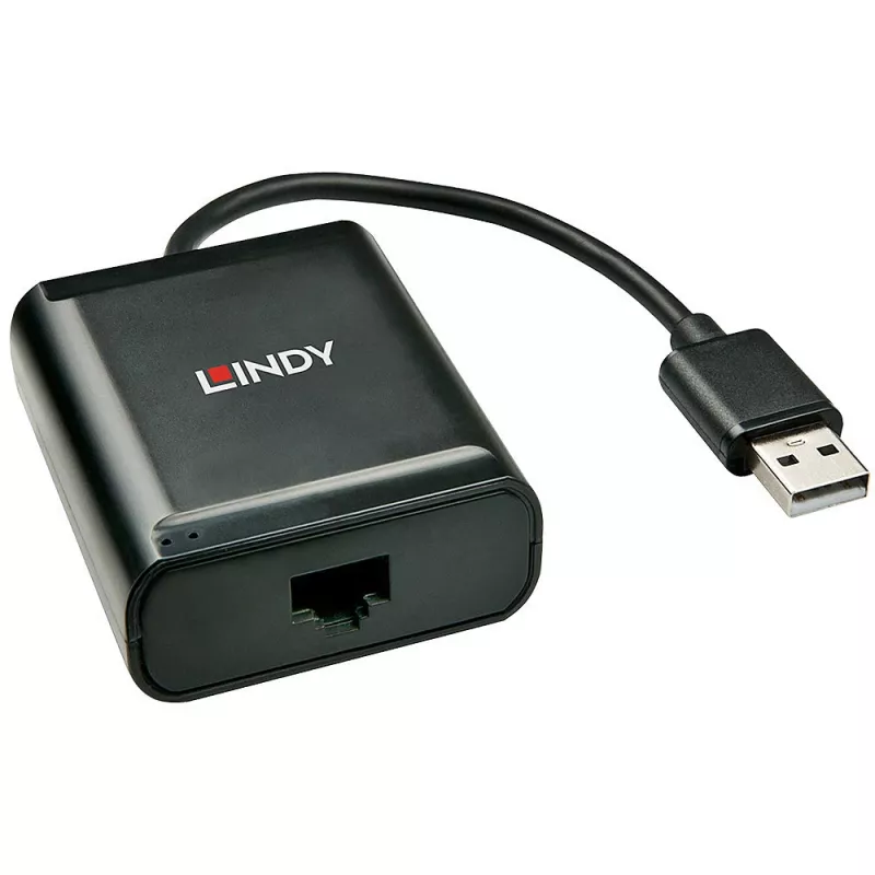 Lindy 60 m extender USB 2.0 Cat.6 4 porte, USB 2.0, RJ-45, USB 2.0, nero, metallo, 52 mm, 60 mm