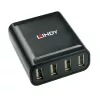 Lindy 60 m extender USB 2.0 Cat.6 4 porte, USB 2.0, RJ-45, USB 2.0, nero, metallo, 52 mm, 60 mm