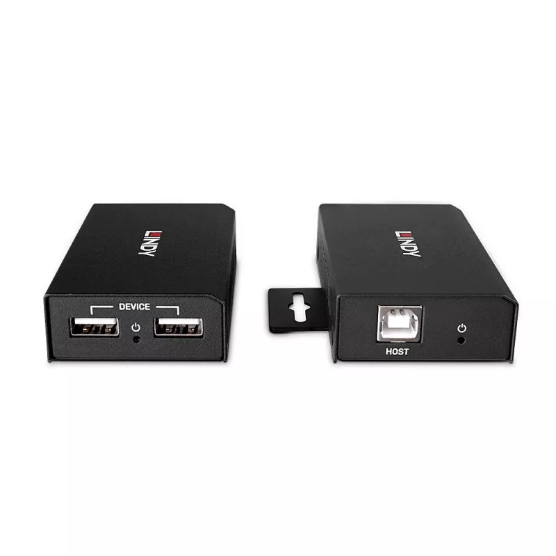 Lindy 100 m extender USB 2.0 Cat. 6 2 porte, trasmettitore e ricevitore AV, 100 m, con filo, nero