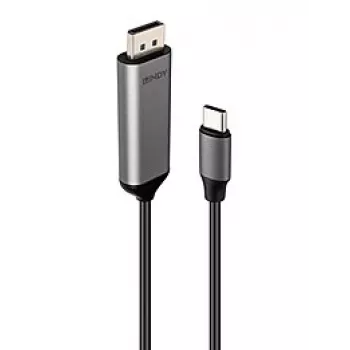 Lindy 43503 adattatore cavo video 1 m USB Type-C DisplayPort grigio