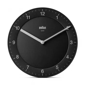 Braun BC 06 B orologio da parete analogico al quarzo nero orologio al quarzo tondo nero