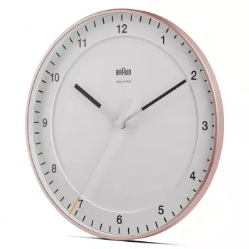 Orologio da parete BRAUN BC 17 PW DCF — orologio radiocontrollato DCF analogico, rosa e bianco
