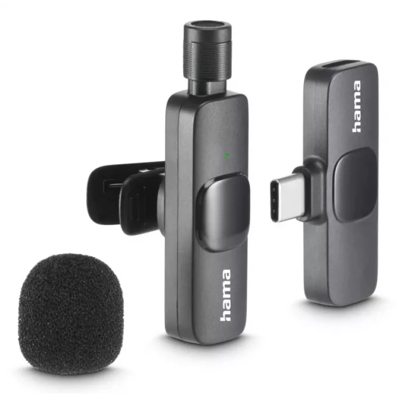 Hama microfono lavalier wireless smart nero