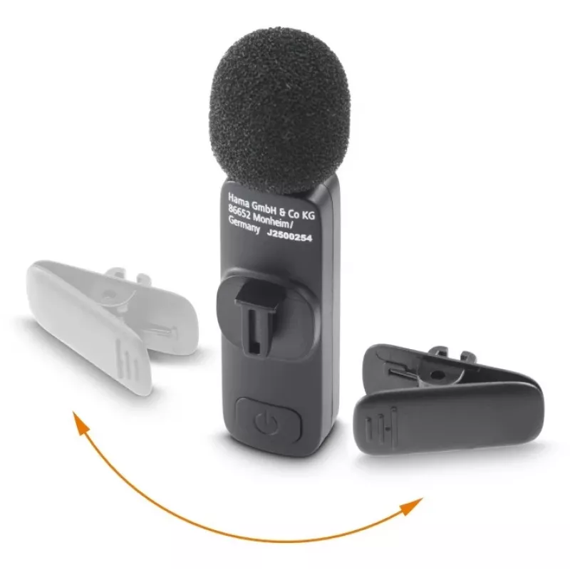 Hama microfono lavalier wireless smart nero