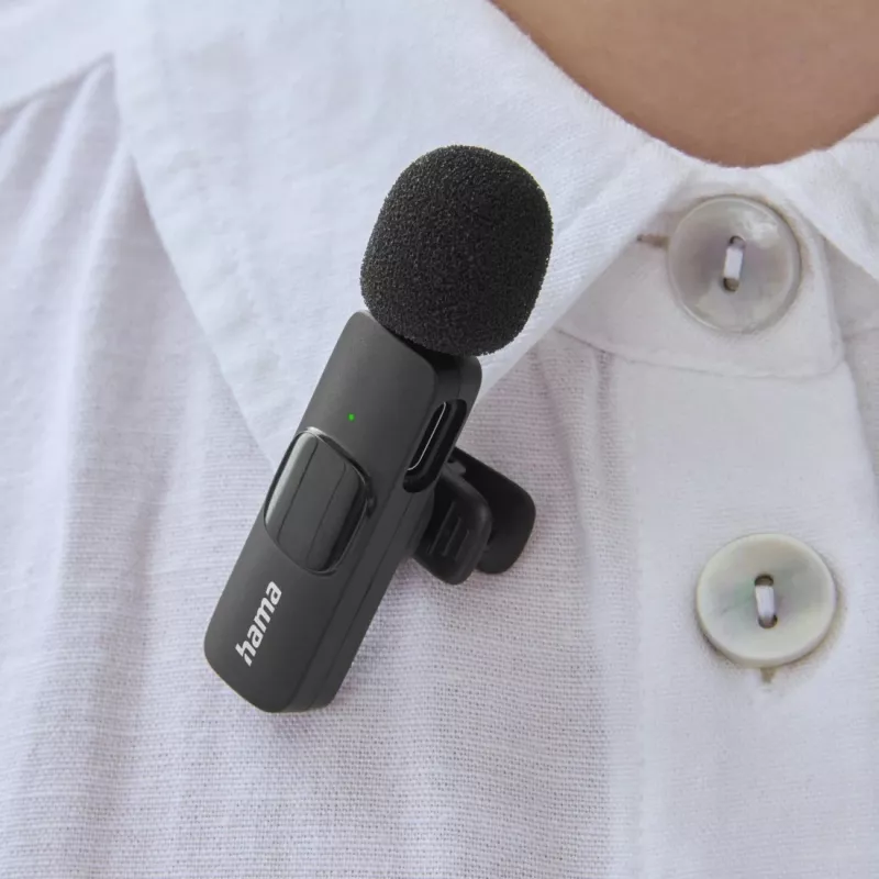 Hama microfono lavalier wireless smart nero
