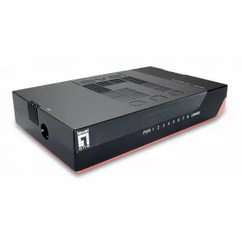 LevelOne switch 8 porte Gigabit, unmanaged, Gigabit Ethernet (10/100/1000), full duplex, montaggio a parete possibile