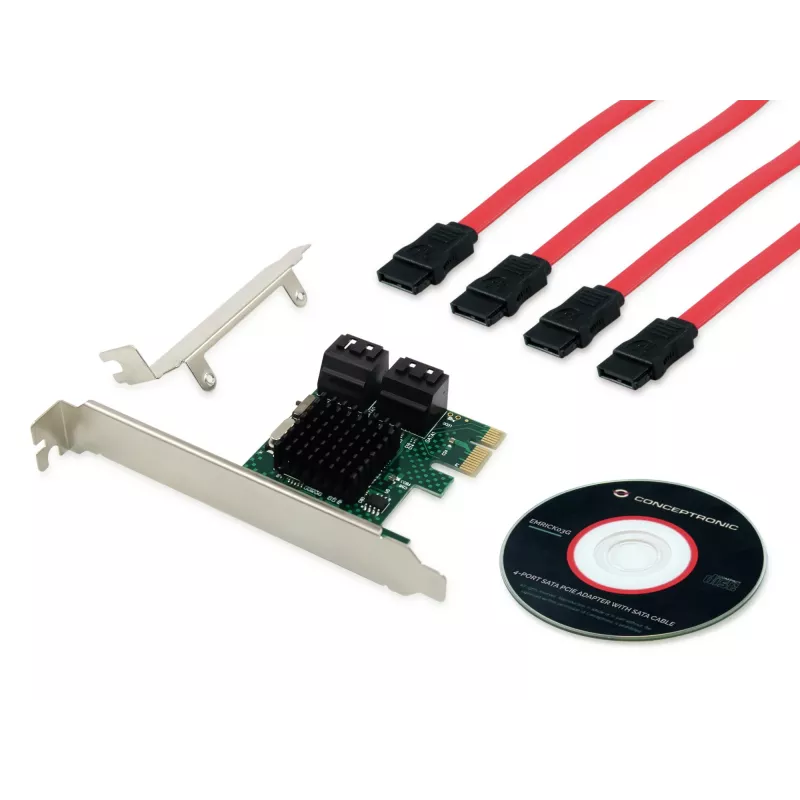 Conceptronic EMRICK adattatore PCIe 4 porte SATA con cavo SATA