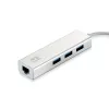 LevelOne adattatore di rete Gigabit USB, hub USB, cablato, USB, Ethernet, 1000 Mbit/s, argento, bianco