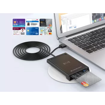 Conceptronic BIAN11B lettore di smart card dual-interface, USB 2.0, Near Field Communication (NFC), 1 m, nero, 100 g
