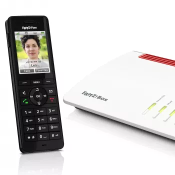 Telefono cordless DECT AVM FRITZ! X6 nero — vivavoce, segreteria telefonica, identificazione chiamante, rubrica da 100 voci