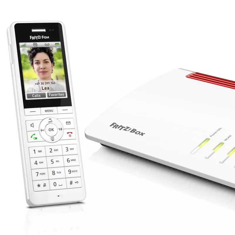 Telefono cordless DECT FRITZ X6 bianco International — vivavoce, segreteria telefonica, rubrica da 100 voci
