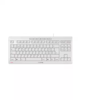 Cherry STREAM TKL tastiera USB con filo QWERTZ layout svizzero bianco, switch a forbice, 94 tasti, cavo 1,8 m