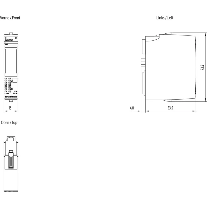 Siemens SIMATIC ET 200SP modulo di ingresso digitale, 16 DI, 6ES7131-6BH01-0BA0