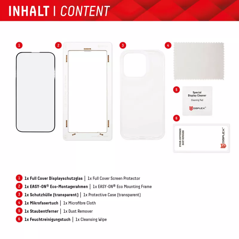 Displex protezione display + cover per Samsung Galaxy S23 Ultra, cornice di montaggio Eco, copertura totale